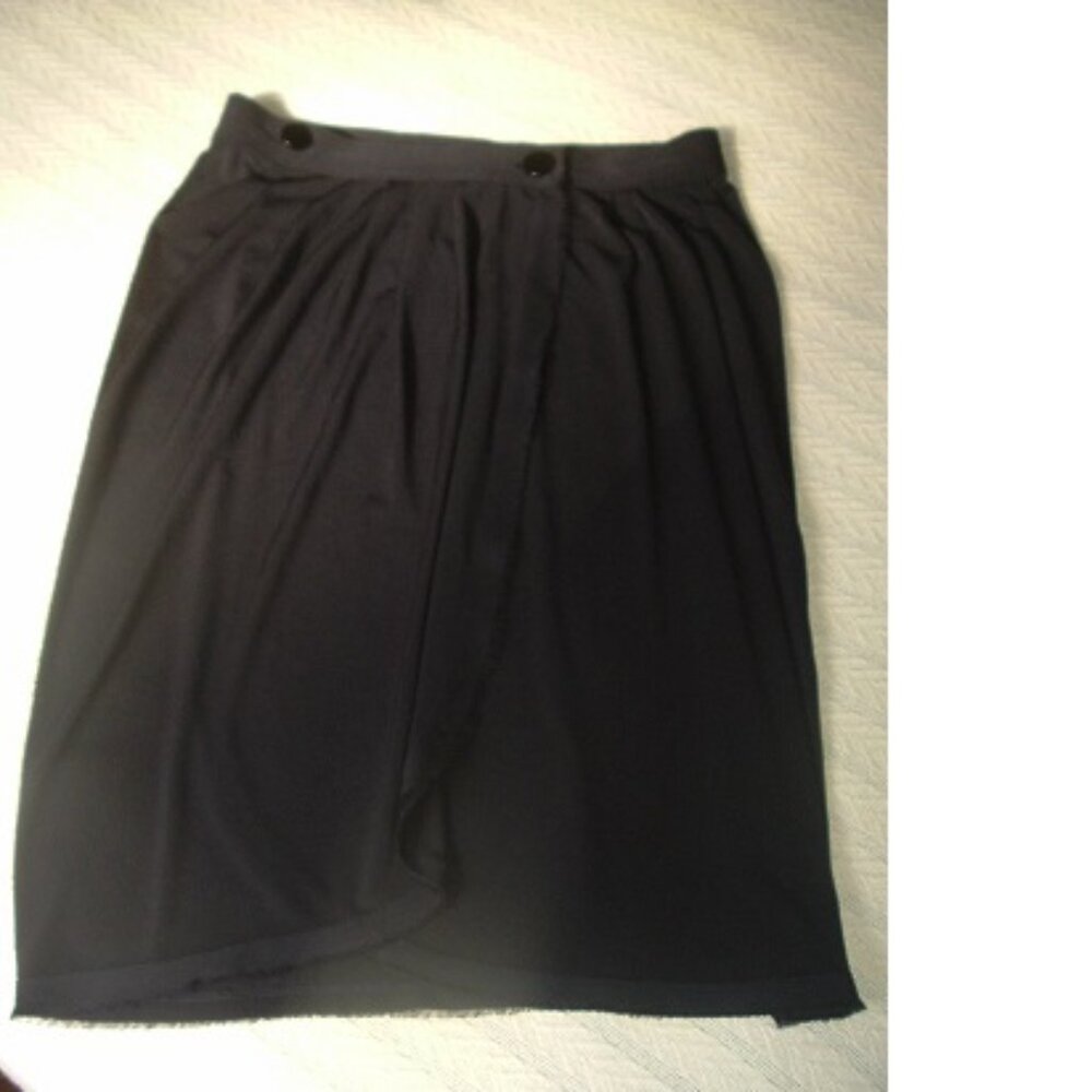Z Spoke Zac Posen Black tiered skirt Purposely Frayed Fairy Witchy 25" waist USA